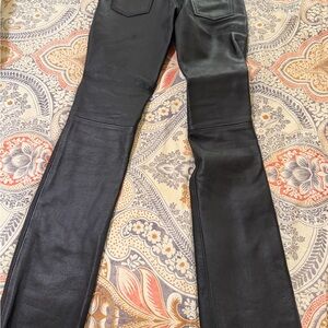 Black Leather Women Jeans